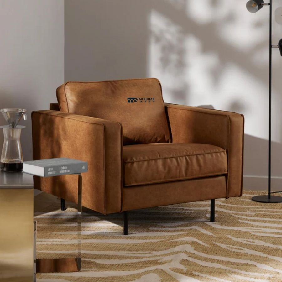 81 Premium Leatherette Upholstered Single Seater Sofa Chair - Image 1