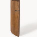 Minimal Solid Wood Console Table with Stone Top – Warm Walnut Finish - Image 3