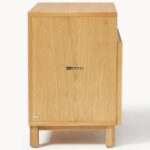 Marudhar Craft Black & Cane 2-Drawer Bedside Table - Image 5