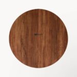 Round Wooden Dining Table with Tapered Legs - Image 3