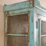 Vintage Blue Jali Wooden Cupboard - Image 2