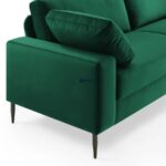 Slim-Leg Fabric 3-Seater Sofa (Emerald Green) - Image 3