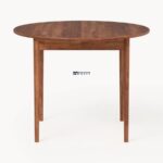 Round Wooden Dining Table with Tapered Legs - Image 4