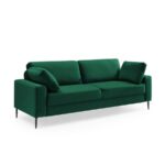 Slim-Leg Fabric 3-Seater Sofa (Emerald Green) - Image 5