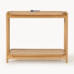 Solid Wood Two-Tier Console Table – Natural Finish - Image 4