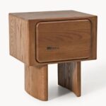 Walnut Herringbone Bedside Table - Image 4