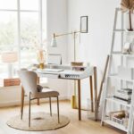 Modern White Solid Wood Study Desk