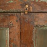 Vintage Sage Green Wooden Display Cabinet with Glass Panels - Image 4