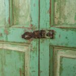 Peppermint Green Vintage Wooden Almirah with Drawers - Image 5