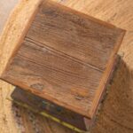 Vintage Colourful Wooden Stool with Painted Motif - Image 3