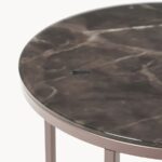 Contemporary Round Side Table with Stone-Finish Top - Image 4