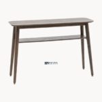 Modern Solid Wood Console Table with Open Shelf – Dark Walnut Finish - Image 3