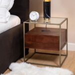 Glass Top Floating Drawer Nightstand