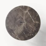 Contemporary Round Side Table with Stone-Finish Top - Image 2