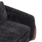 Luxury Curved Arm Fabric 3-Seater Sofa (Black) - Image 2