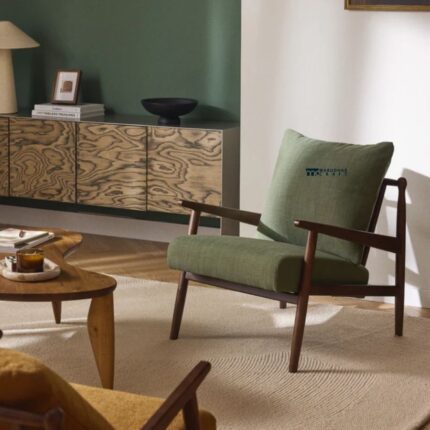 Mid-Century Wooden Lounge Single Seater Chair