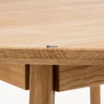 Round Wooden Dining Table with Tapered Legs - Image 2