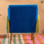 Cholena Embroidered Armchair in Royal Blue Fabric - Image 2