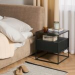 Black & Cane 2-Drawer Bedside Table
