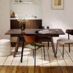 Rectangular Wooden Dining Table with Angled Legs
