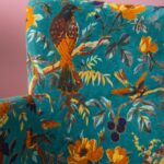 Blue Bird of Paradise Velvet Armchair - Image 3