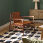 Solid Wood Leatherette Accent Single Seater Chair