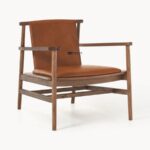 Solid Wood Leatherette Accent Single Seater Chair - Image 3
