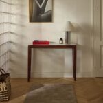 Minimalist Solid Wood Console Table – Walnut Brown Finish
