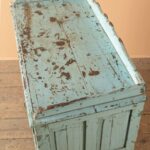 Vintage Pale Blue Wooden Cabinet with Glass Doors - Image 2