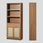 Solid Wood Style Storage Bookcase with Drawers & Doors – 4-Tier Adjustable Shelf Unit - Image 6