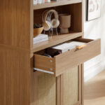 Solid Wood Style Storage Bookcase with Drawers & Doors – 4-Tier Adjustable Shelf Unit - Image 4