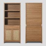 Solid Wood Style Storage Bookcase with Drawers & Doors – 4-Tier Adjustable Shelf Unit - Image 5