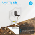 Industrial Bookshelf with 2 Doors & 1 Drawer – 5-Tier Storage Cabinet for Home Office - Image 2