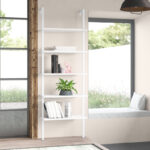 Wooden Style Ladder Bookcase – 5-Tier Metal Shelf Display Rack - Image 3