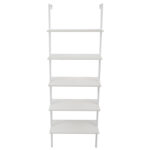 Wooden Style Ladder Bookcase – 5-Tier Metal Shelf Display Rack - Image 2