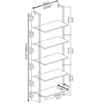 Wooden Style Ladder Bookcase – 5-Tier Metal Shelf Display Rack - Image 4