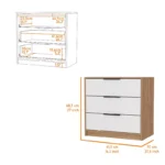 3-Drawer Dresser – Modern Chest of Drawers with Metal Handles - Image 6