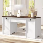 Executive Office Desk with File Drawer & Open Shelves - Image 2