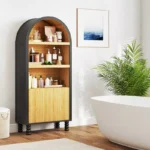 EROMMY 5-Tier Arched Bookcase with Open Shelves & Storage Cabinet - Image 6