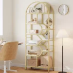 6-Tier Arched Bookcase – 81.7" Tall Geometric Open Storage Display Shelf