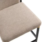 Modern Upholstered Counter Height Bar Stools with High Back – Armless, Set of 2 - Image 6