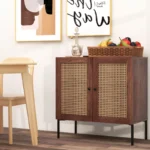 Costway Rattan Buffet Sideboard Cabinet with Adjustable Shelf - Image 2