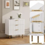 Modern Wooden Chest of 3 Drawers for Living Room Storage - Image 5