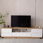 Media Console with Multifunctional Storage – Modern TV Stand with Metal Hardware
