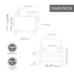 Armchair with Wood Legs and Bolster Pillows - Image 3