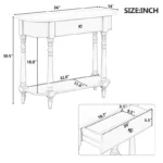 Retro Console Table with Curved Corners, Drawer, and Shelf - Image 4