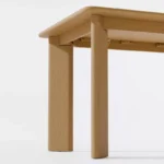 Oak Solid Wood Farmhouse Dining Table for 6 – 67" Rectangular Yellow Wood Table with 4-Leg Base - Image 7