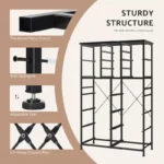 Steel Frame Chest of 16 Drawers with Wooden Top – Tall Storage Organizer - Image 4