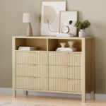 Wood Chest of Drawers with Fluted Doors – Modern Storage Cabinet - Image 5