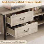 TV Media Table with Storage Cabinet & Open Shelves – Modern Entertainment Center for Up to 70-Inch TVs - Image 2